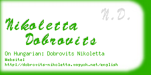 nikoletta dobrovits business card